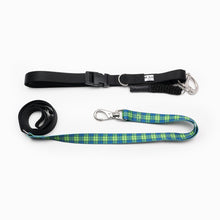 Load image into Gallery viewer, Blue & Green Plaid Kwik Belt & Leash System