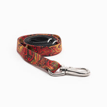 Load image into Gallery viewer, Red Paisley Design K9 Kwik Belt & Leash System