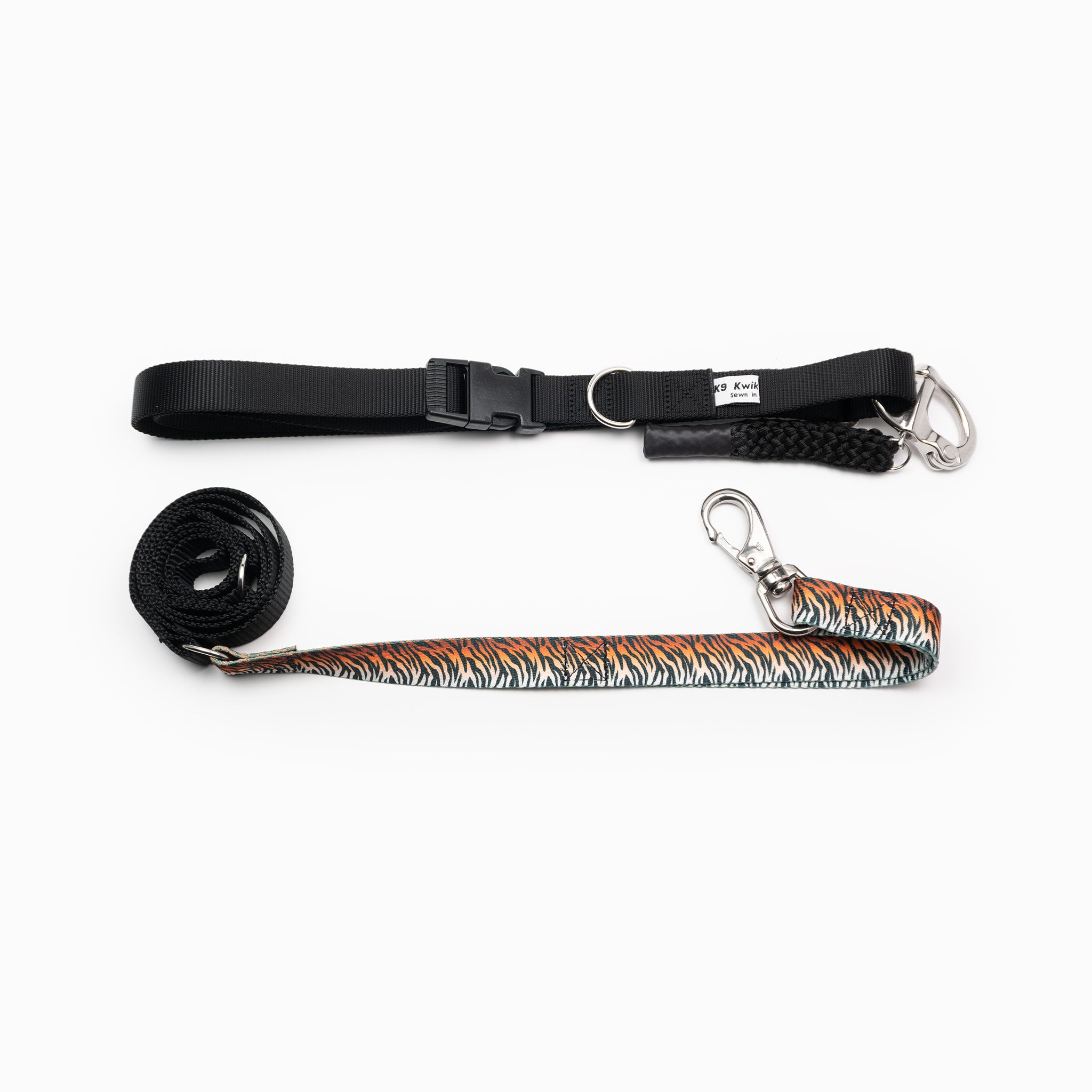 Bengal Tiger Pattern K9 Kwik Belt Leash System K9 Kwik Release