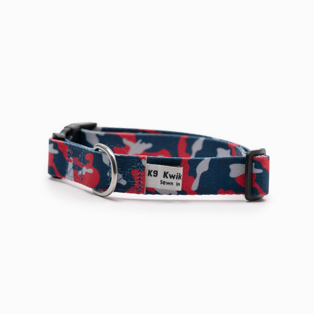 Blue & Red Camo Standard Collar